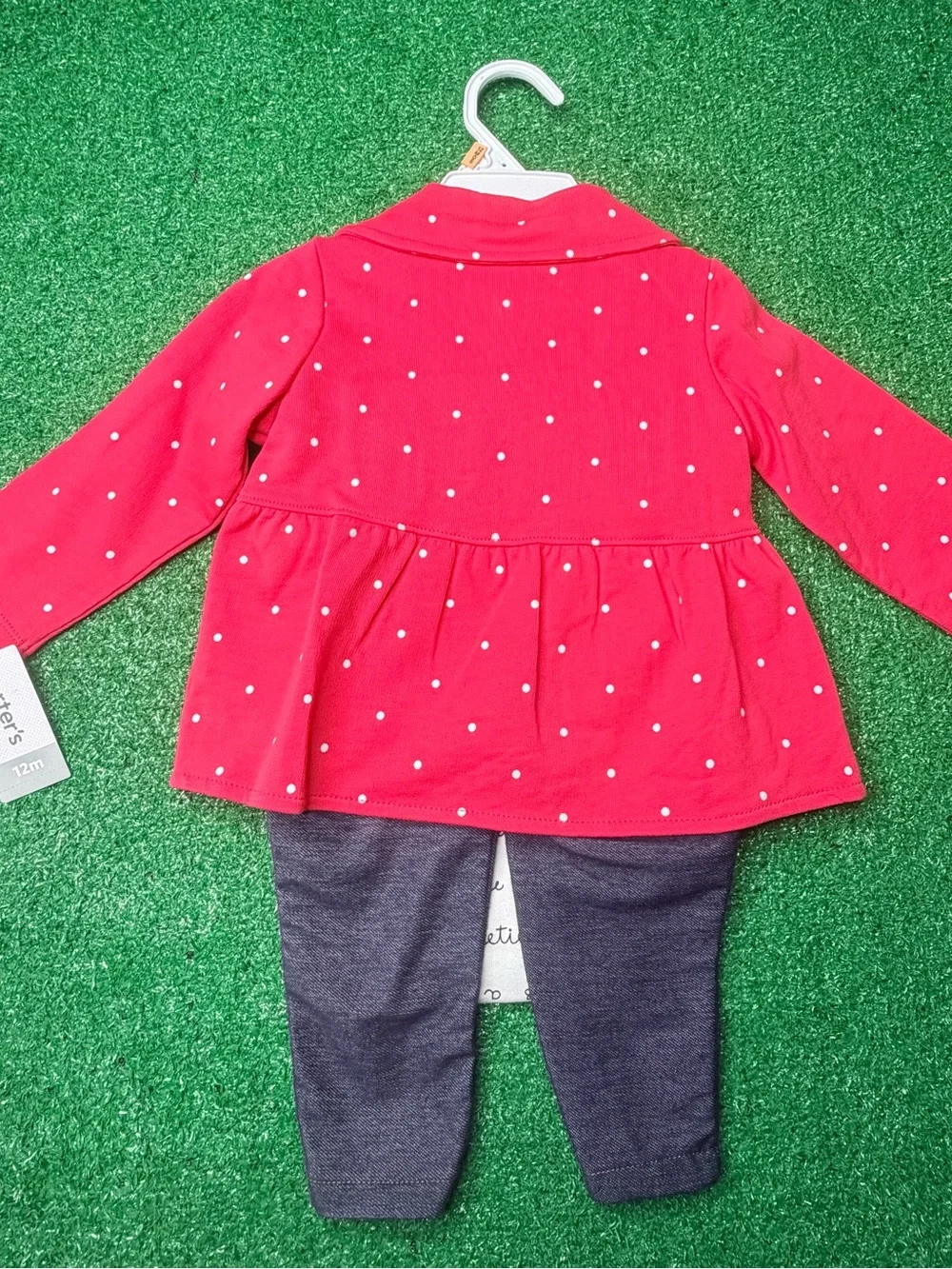 Carter's White Script & Bright Pink Baby Bottoms